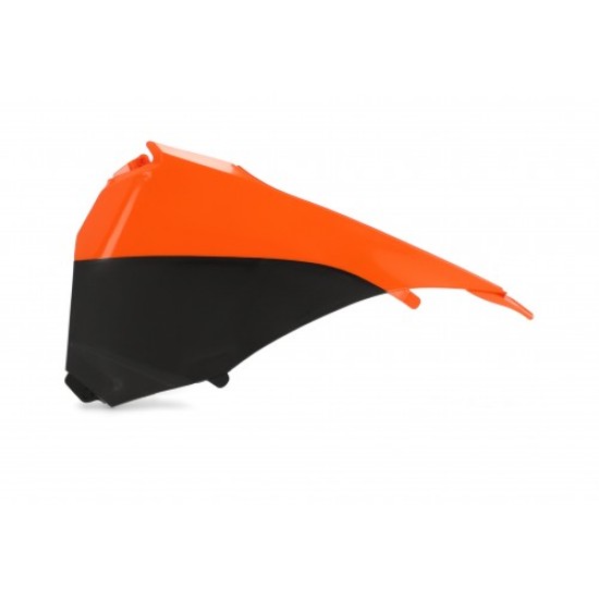 Πλαϊνά πλαστικά για φιλτροκούτι KTM SX 125 χρώμα - Πορτοκαλί/Μαύρο (2013-2015)
