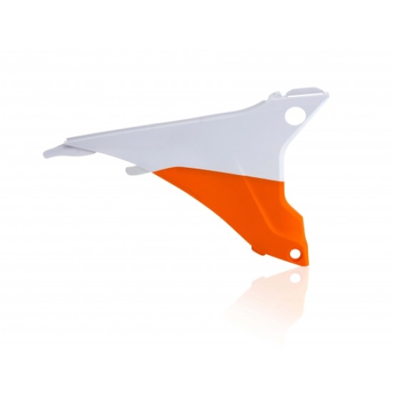 Πλαϊνά πλαστικά για φιλτροκούτι KTM EXC 125 χρώμα - Πορτοκαλί/Λευκό (2014-2016)