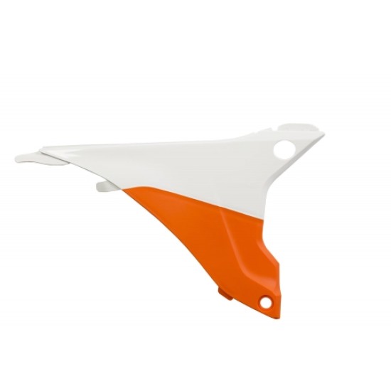 Πλαϊνά πλαστικά για φιλτροκούτι KTM EXC 125 χρώμα - Πορτοκαλί/Λευκό (2014-2016)