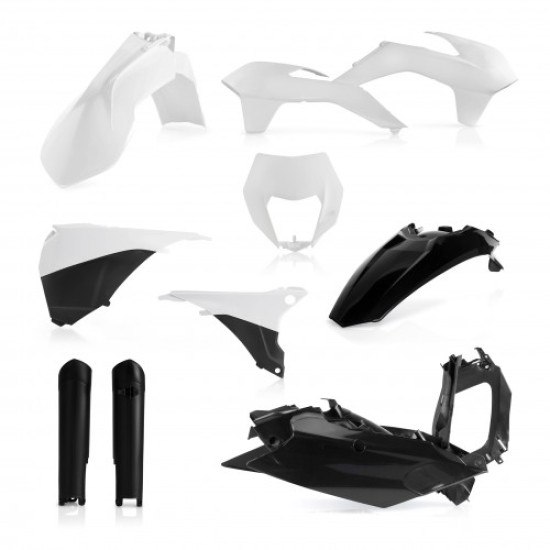 KIT πλαστικών (full) για KTM KTM EXC 125 χρώμα - Λευκό/Μαύρο (2014-2015)
