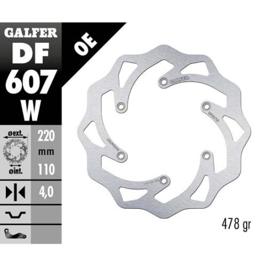 Δισκόπλακα Galfer Wave Husaberg 450 FE (2004-2014) Πίσω 