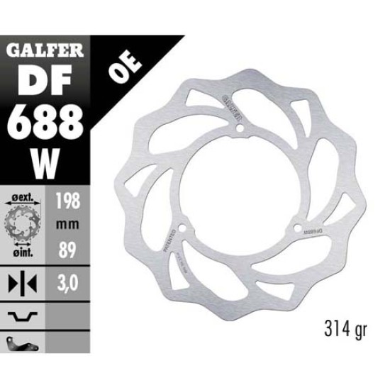 Δισκόπλακα Galfer Wave KTM 65 SX (2002-2022) Εμπρός