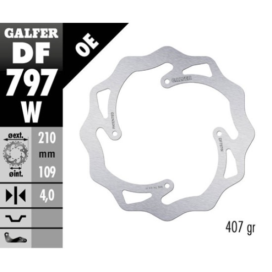 Δισκόπλακα Galfer Wave KTM 85 SX (2011-2022) Πίσω 
