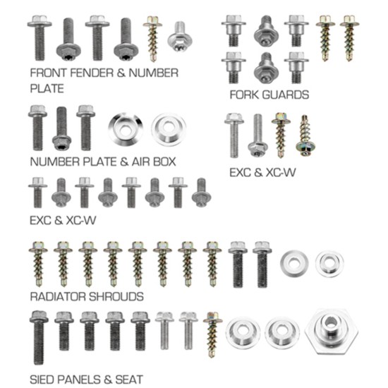 Κιτ βίδες πλαστικών για KTM 125 EXC (2012-2016)