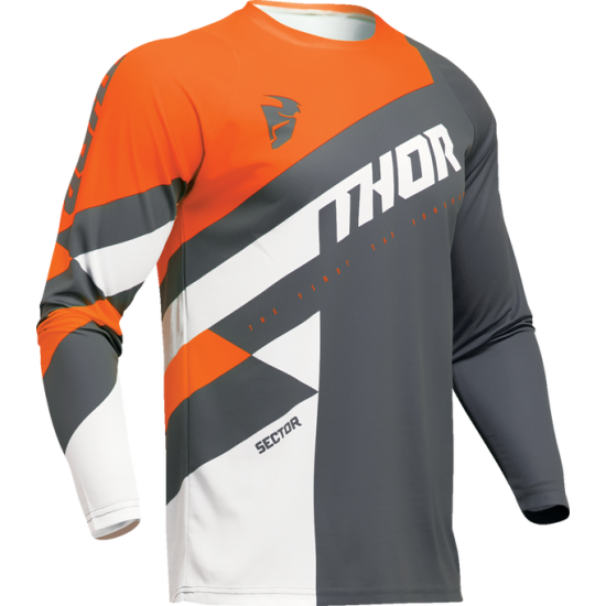 Μπλούζα MX Thor Sector Checker - γκρί, πορτοκαλί - MX 24 collection