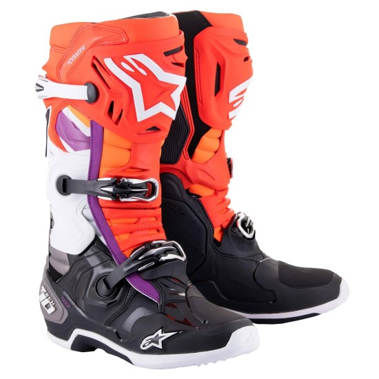 Μπότες MX Alpinestars Tech 10 λευκό, μαύρο & πορτοκαλί